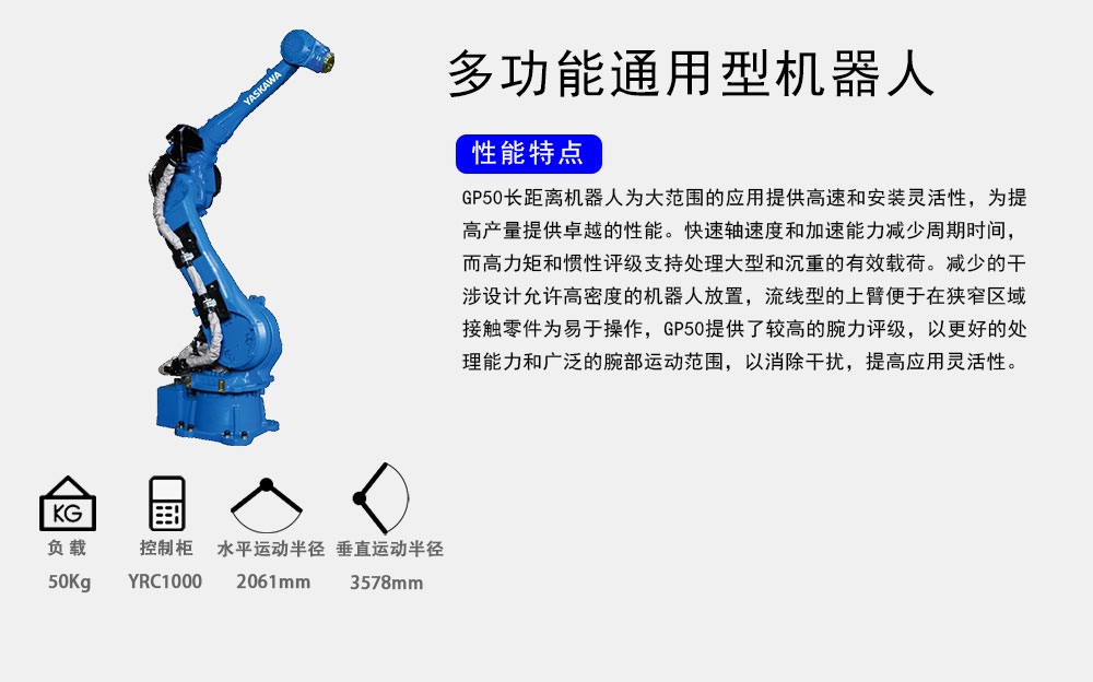 安川GP50-YRC1000 motoman机器人 yaskawa-gp50 安川机器人官网无锡镇江 第1张